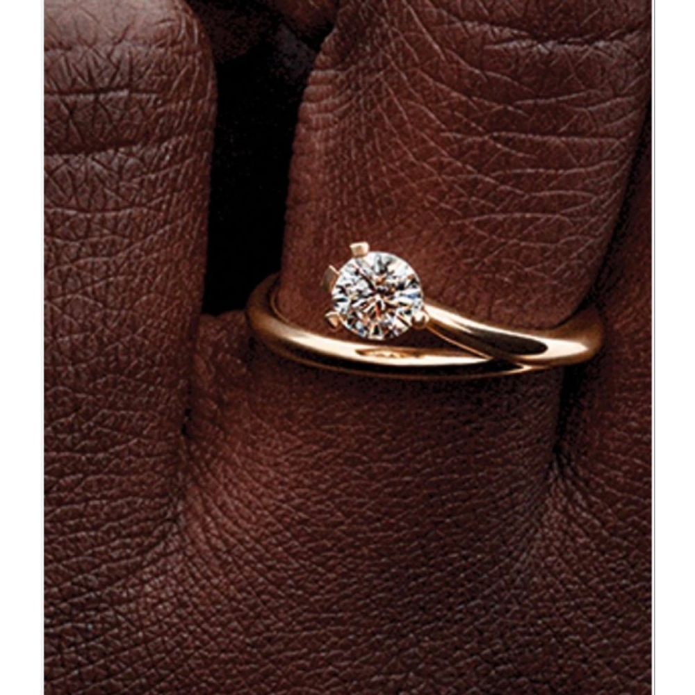 PANDORA Nova 0.50ctw Lab-Grown Diamond 14k Gold Asymmetric Ring Size 54(7) - Picture 4 of 10
